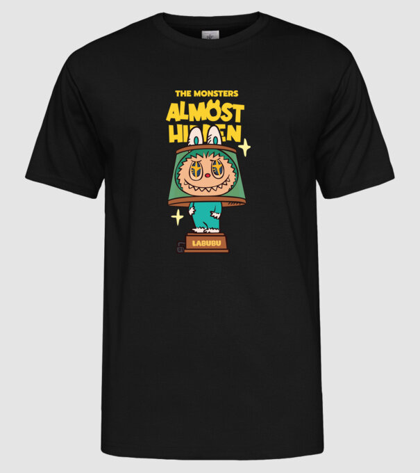 Almost Hidden model negru pe tricou