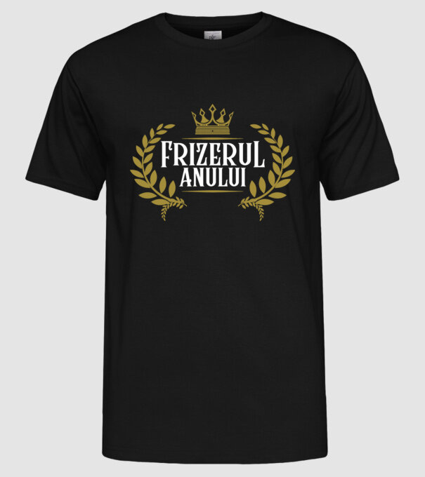 Anului Frizerul model negru pe tricou