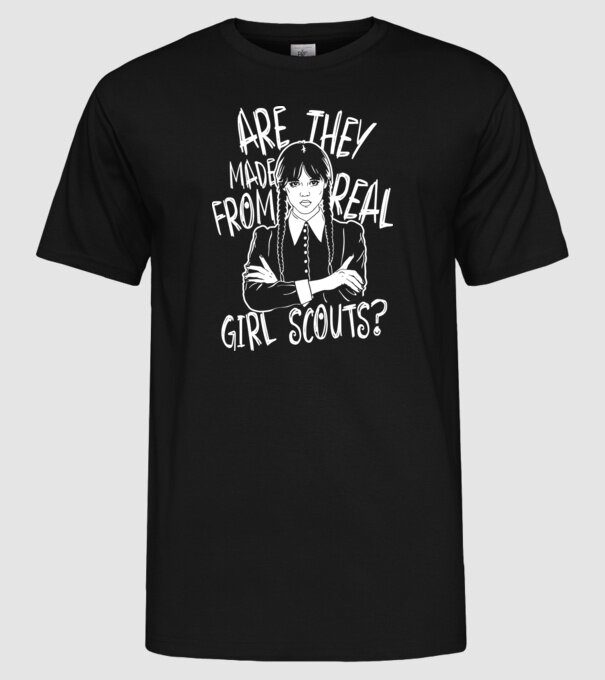Are the made from real girl scouts model negru pe tricou
