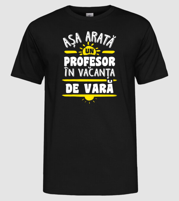 așa arată un profesor în vacanță de vară model negru pe tricou