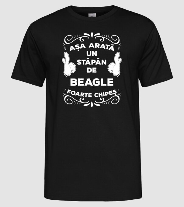 Așa arată un stăpân de Beagle foarte chipeș model negru pe tricou