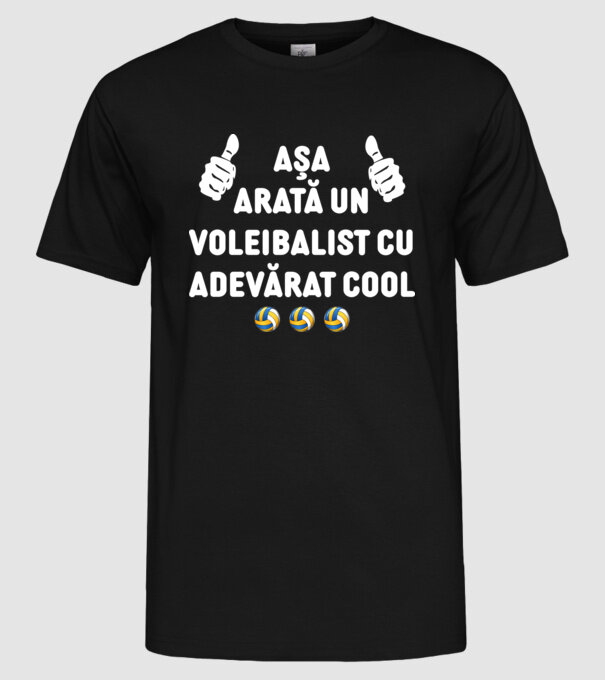 Așa arată un voleibalist cu adevărat cool model negru pe tricou
