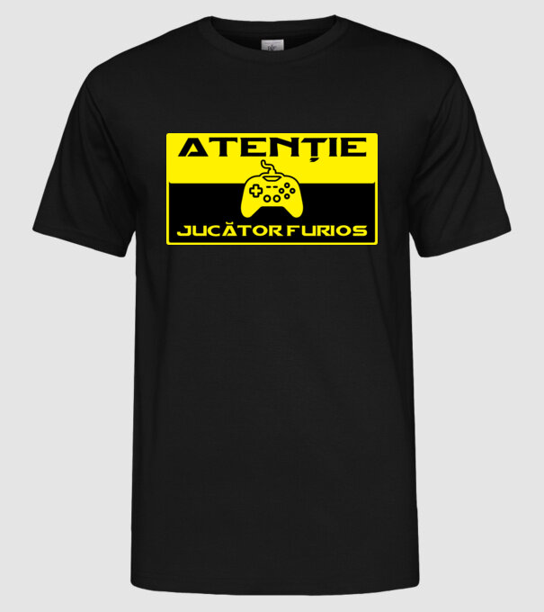 Atenție! Jucător furios model negru pe tricou