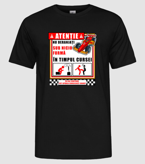 atenție model negru pe tricou