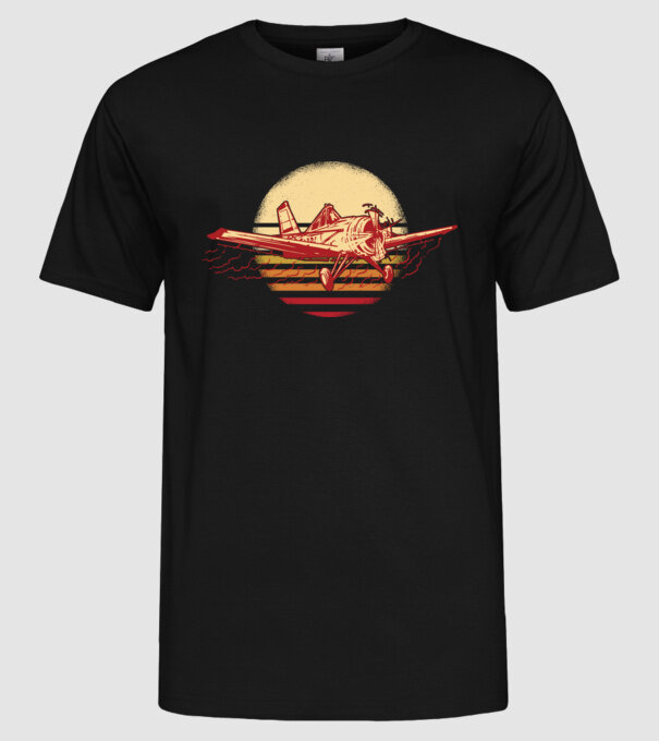 Avioane model negru pe tricou