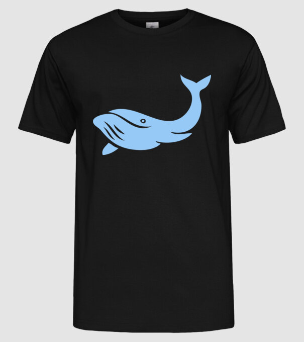 balenă model negru pe tricou