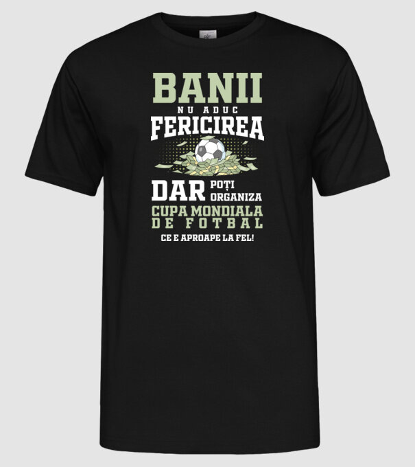 Banii nu aduc fericirea model negru pe tricou