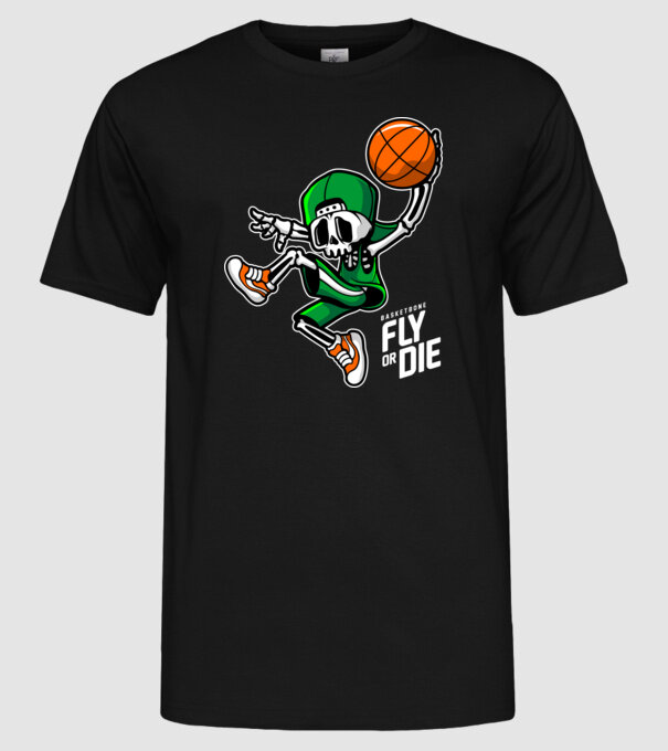 Basketbone model negru pe tricou