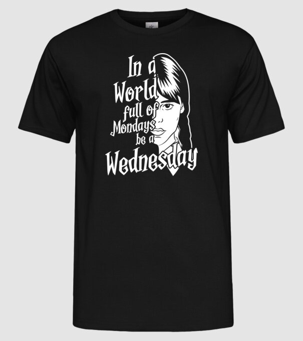 Be a Wednesday model negru pe tricou