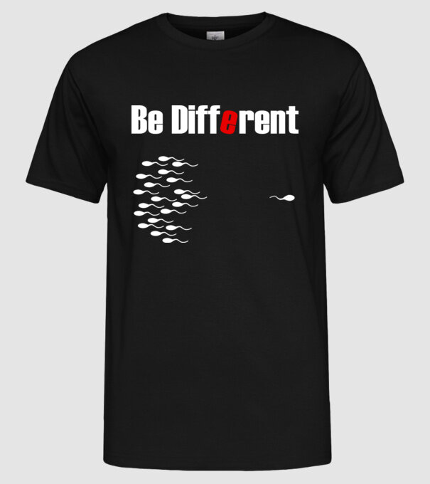 Be Different model negru pe tricou
