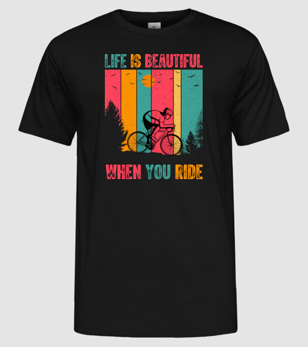 Beautiful ride model negru pe tricou