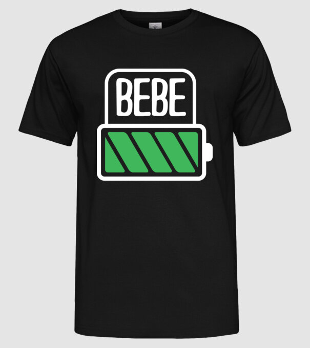 Bebe încărcat model negru pe tricou