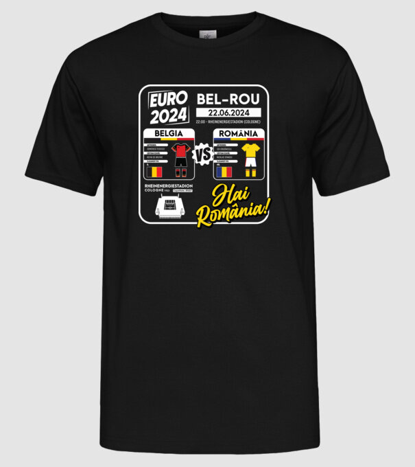 BEL-ROM euro 2024 calendar model negru pe tricou