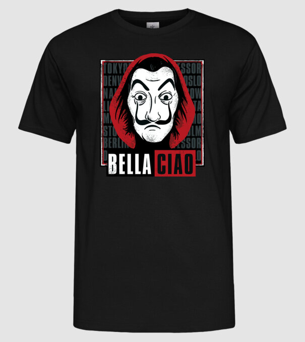 bella ciao dali model negru pe tricou