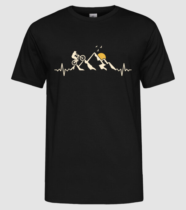 Bike heartbeat model negru pe tricou