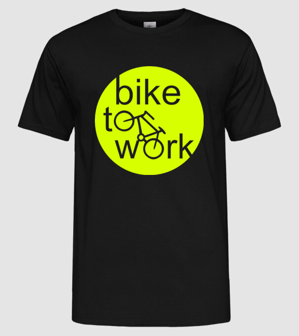 bike to work model negru pe tricou