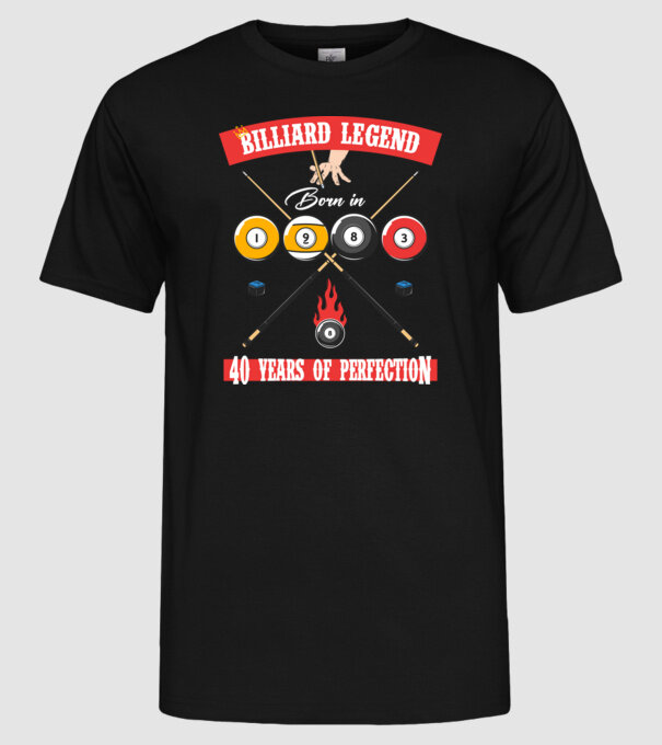 Billiard legend born in 1983 model negru pe tricou