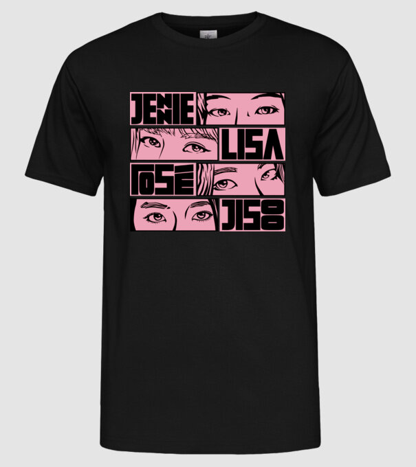 BlackPink manga model negru pe tricou