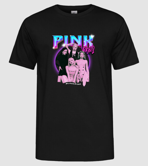 BLACKPINK pink venom model negru pe tricou