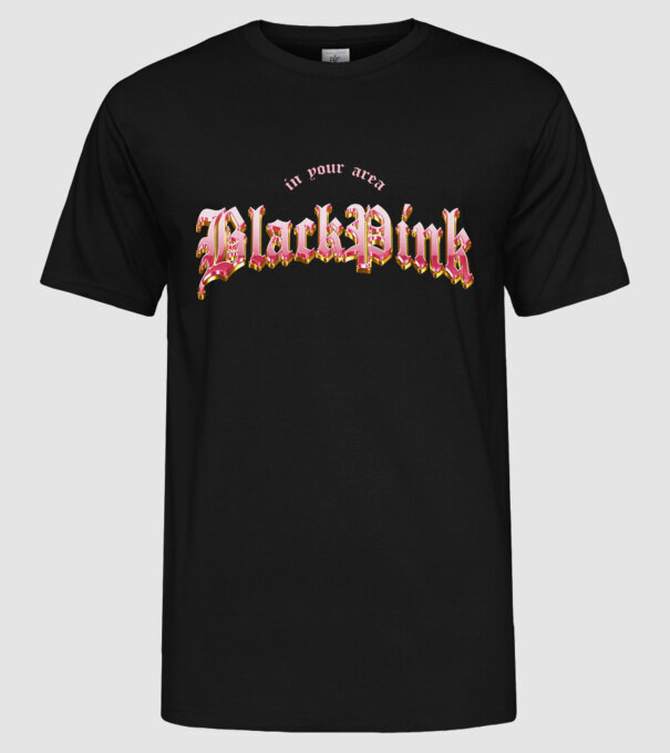 BLACPINK in your area model negru pe tricou