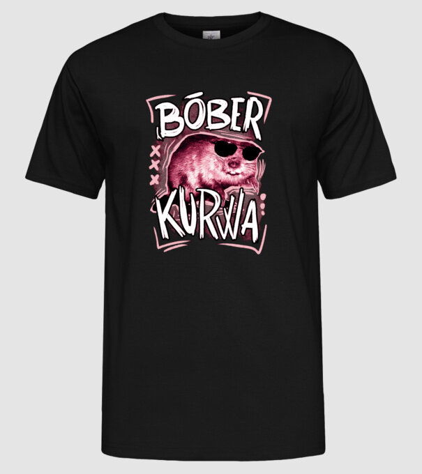 Bóber wtf model negru pe tricou
