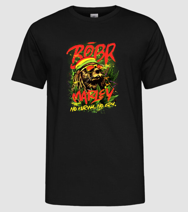 BÓBR MARLEY model negru pe tricou