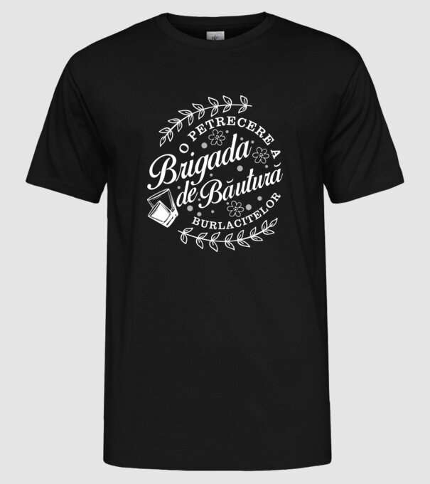 Brigada de băutură model negru pe tricou
