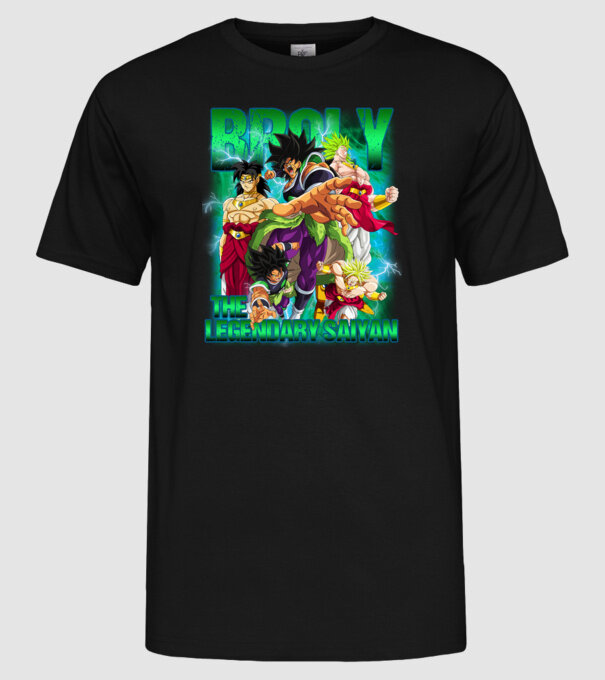 broly dragonball model negru pe tricou