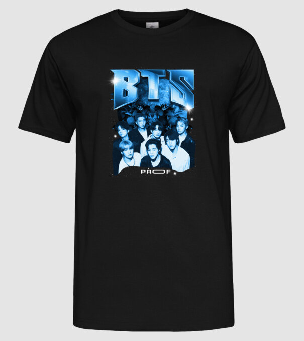 BTS model negru pe tricou