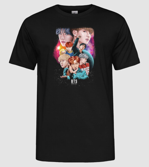 BTS POSTER model negru pe tricou