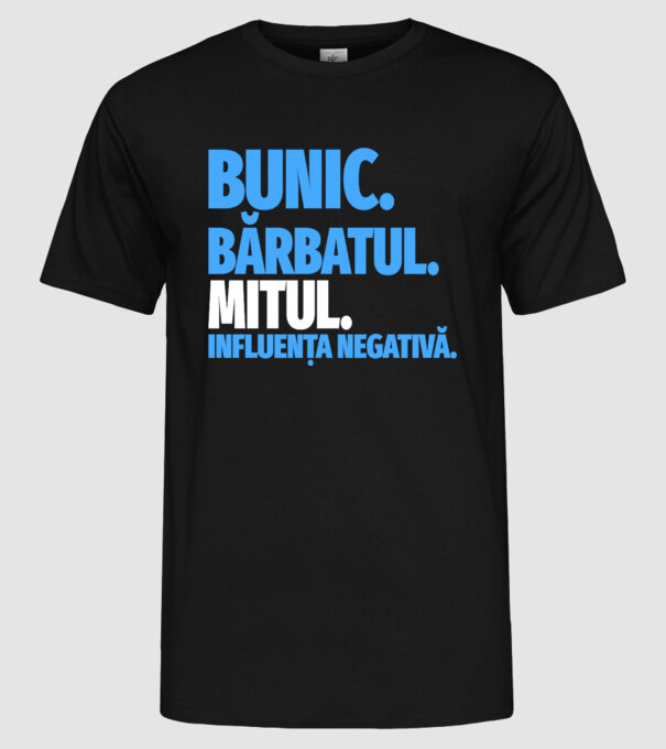 Bunic model negru pe tricou