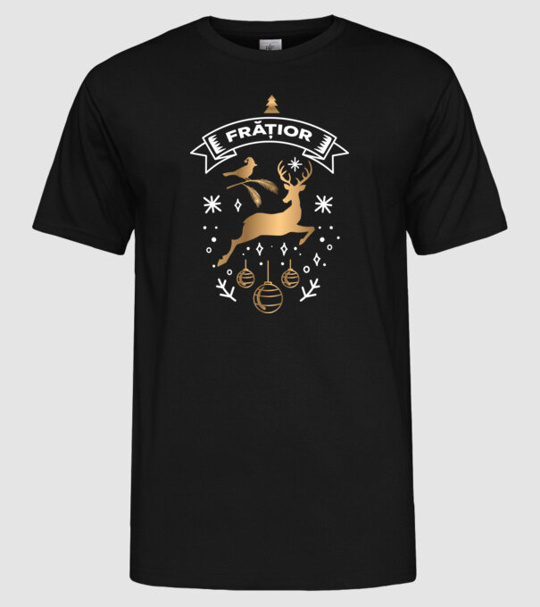 frățior christmas model negru pe tricou