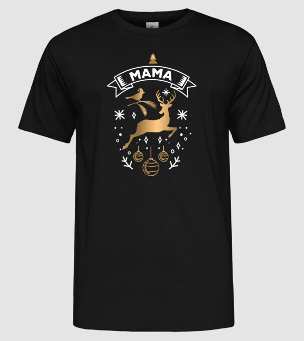 mama christmas model negru pe tricou