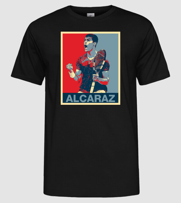 Carlos Alcaraz model negru pe tricou