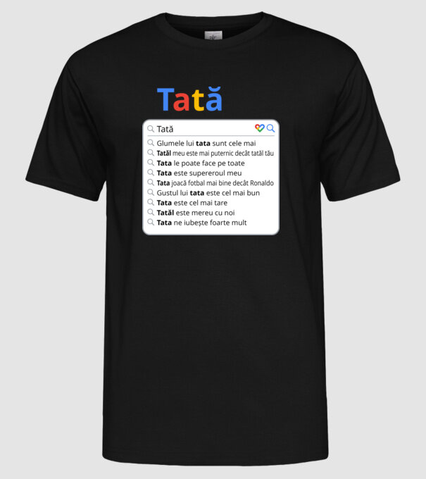 căutare Google Tată model negru pe tricou