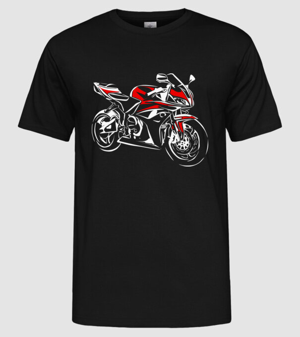 CBR600rr model negru pe tricou