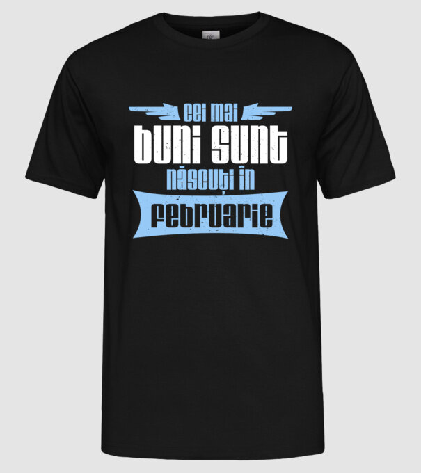 Cei mai buni sunt născuți în februarie model negru pe tricou