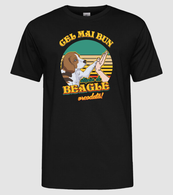 Cel mai bun stăpân de beagle vreodată! model negru pe tricou
