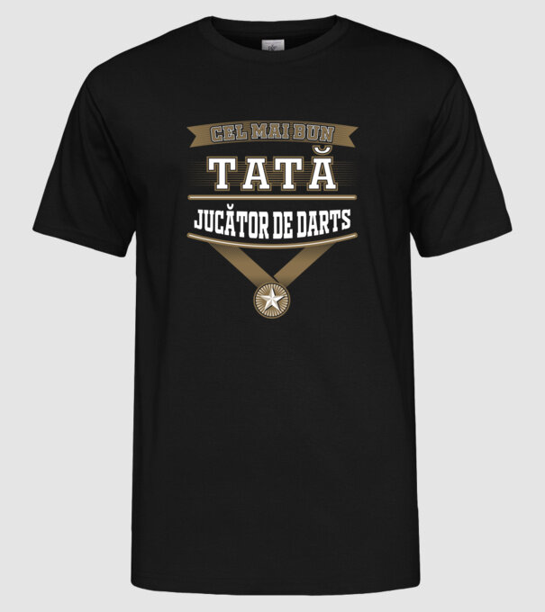 Cel mai bun tată jucător de darts model negru pe tricou