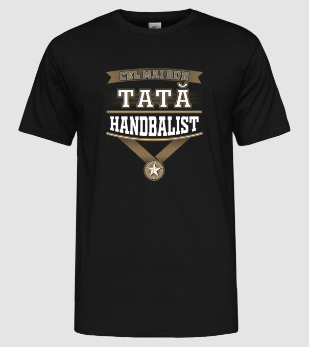 Cel mai bun tată handbalist model negru pe tricou
