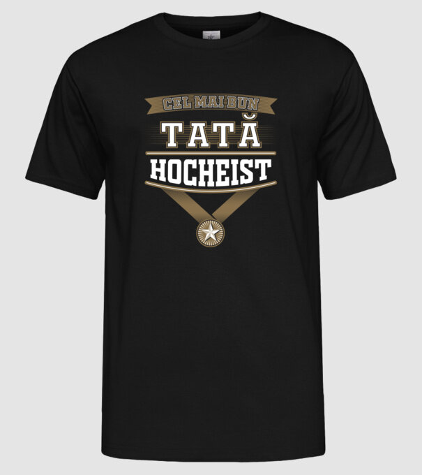 Cel mai bun tată hocheist model negru pe tricou
