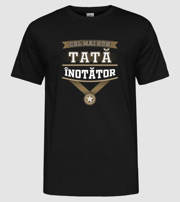 Cel mai bun tată înotător model negru pe tricou