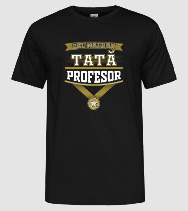 Cel mai bun tată profesor model negru pe tricou