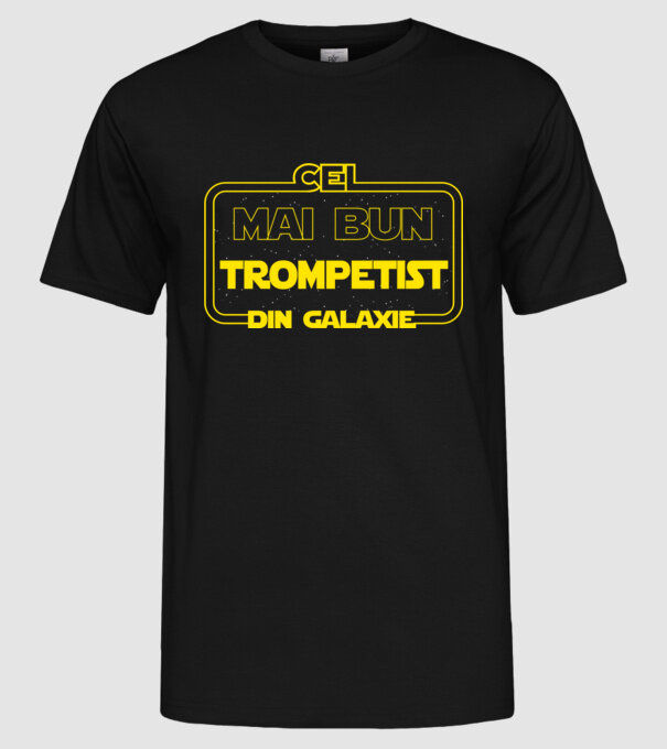 Cel mai bun trompetist din galaxie model negru pe tricou
