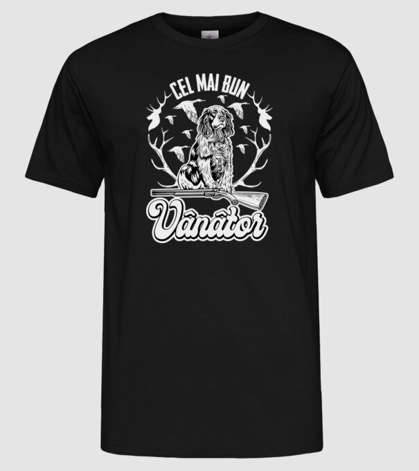Cel mai bun vânător model negru pe tricou