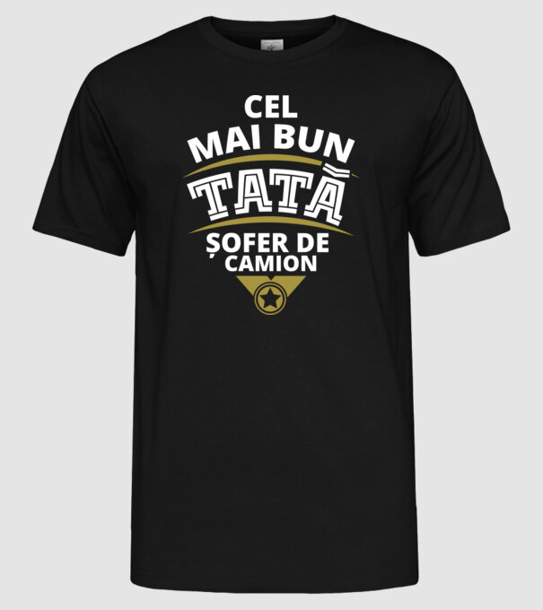 Cel mai bun tată șofer de camion model negru pe tricou