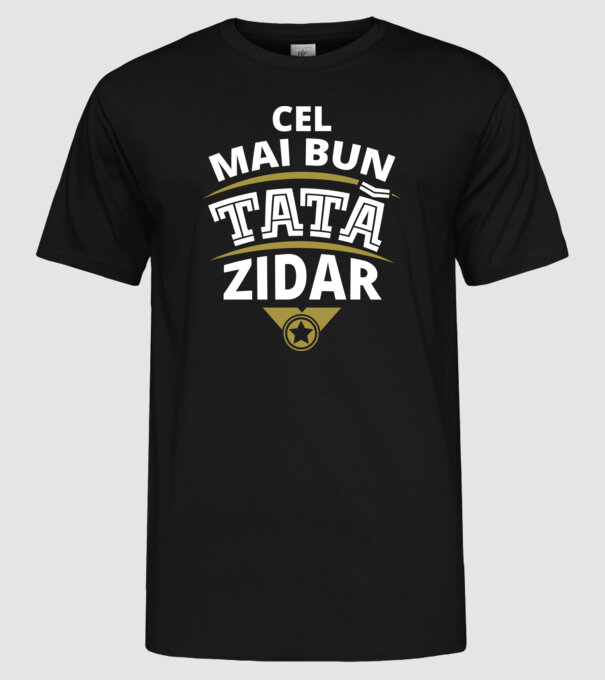 Cel mai bun tată zidar model negru pe tricou