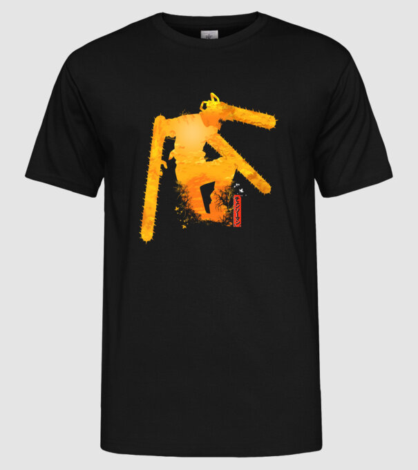 Chainsaw man Denji model negru pe tricou