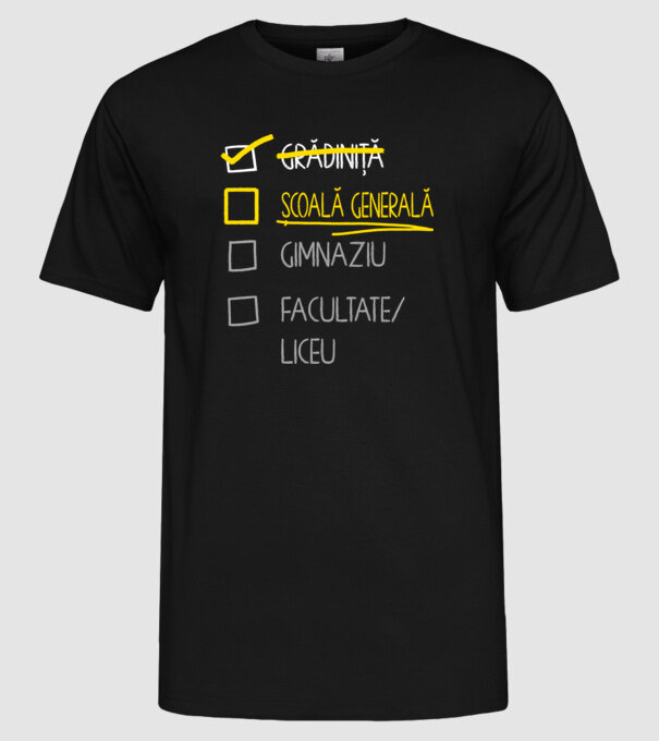 Cheklist educație - grădiniță negru model negru pe tricou