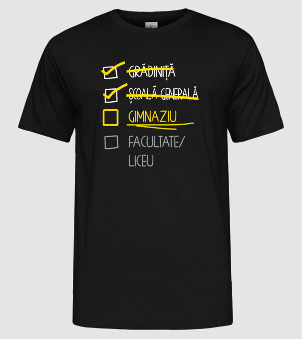 Cheklist educație - Școala primară negru model negru pe tricou